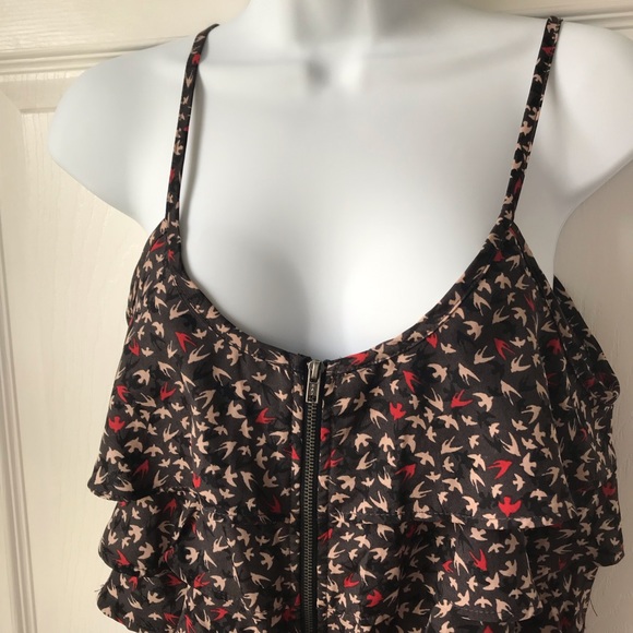 Spaghetti strap bird print sun dress - Picture 3 of 3